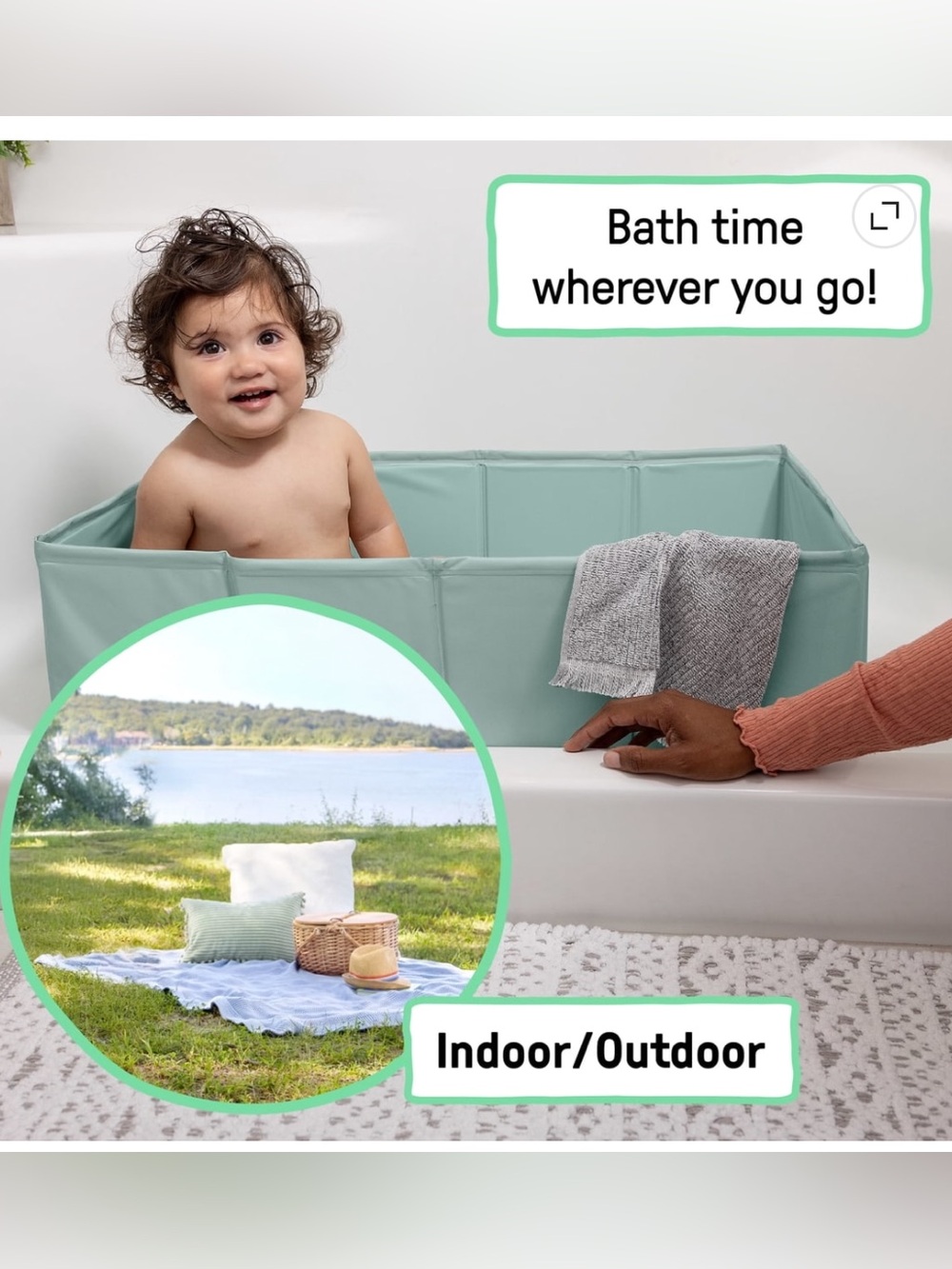 Ingenuity Mint portable bathtub for Kids - Picture 2 of 6